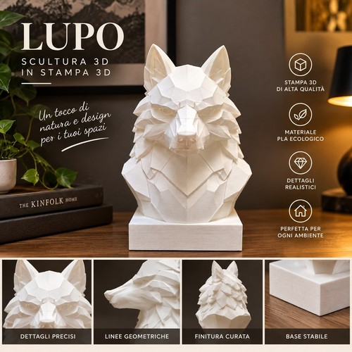 Scultura lupo geometrico low - scultura,